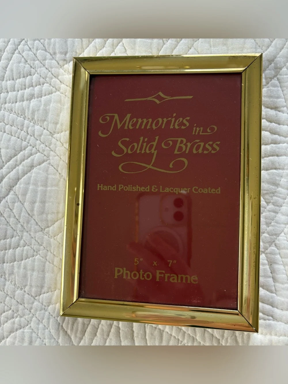 Vintage Solid Brass Photo Frame 5”X 7”